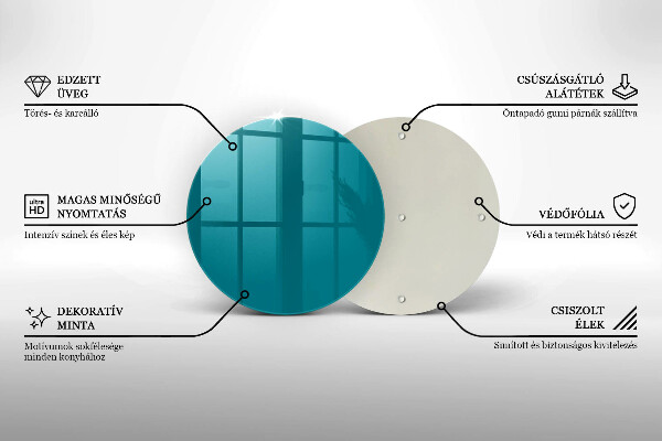 Tagliere in vetro temperato Turchese