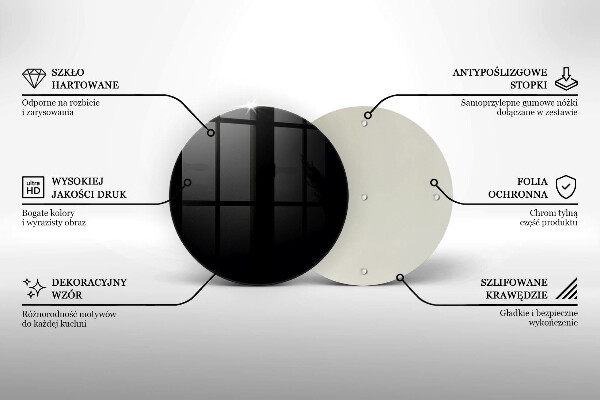 Tagliere in vetro temperato Colore nero