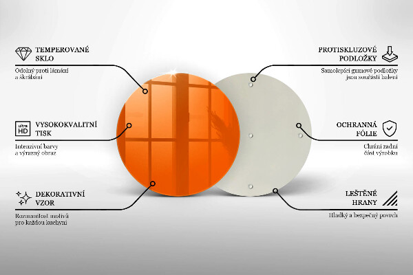 Tagliere in vetro temperato colore arancione