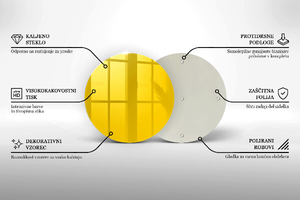 Tagliere in vetro temperato Giallo