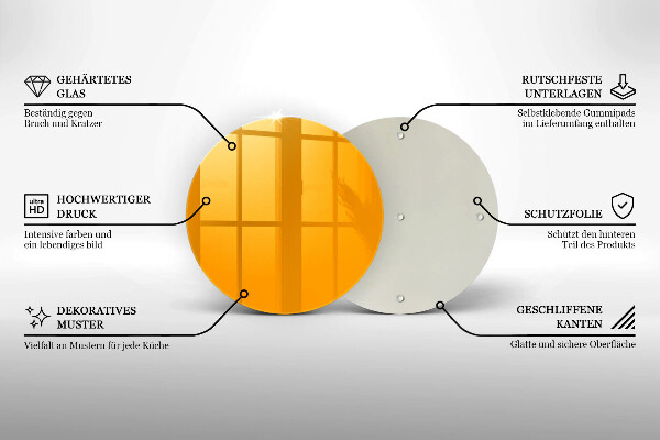 Tagliere in vetro temperato Colore giallo scuro