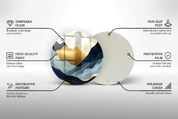 Tagliere in vetro temperato Montagne astratte