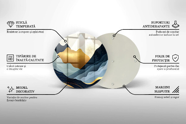 Tagliere in vetro temperato Montagne astratte