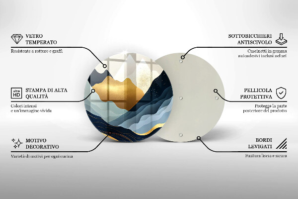 Tagliere in vetro temperato Montagne astratte