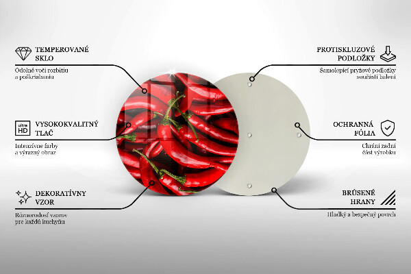 Tagliere in vetro temperato Peperoncini piccanti