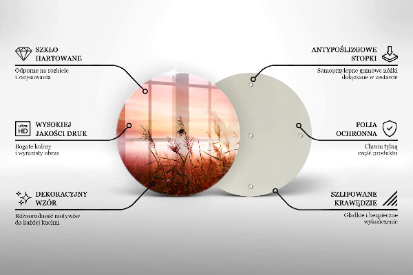 Tagliere in vetro Paesaggio di campi in erba