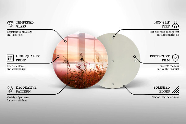 Tagliere in vetro Paesaggio di campi in erba