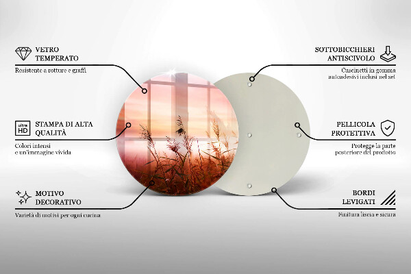 Tagliere in vetro Paesaggio di campi in erba