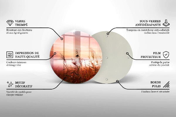 Tagliere in vetro Paesaggio di campi in erba
