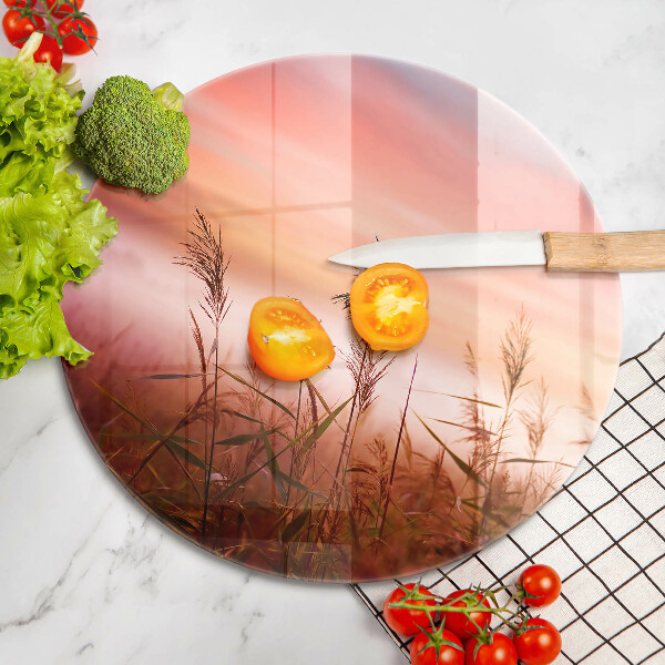 Tagliere in vetro Paesaggio di campi in erba