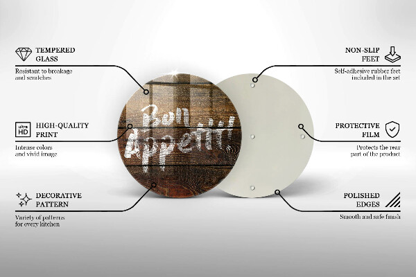 Tagliere in vetro Tabelloni per le iscrizioni Bon appetit