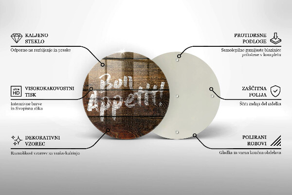 Tagliere in vetro Tabelloni per le iscrizioni Bon appetit