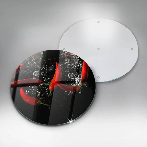 Tagliere in vetro Peperoncini in acqua