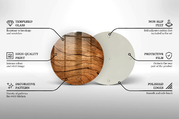 Tagliere in vetro Struttura della tavola di legno