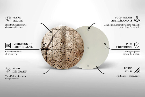 Tagliere in vetro Sezione trasversale di un albero