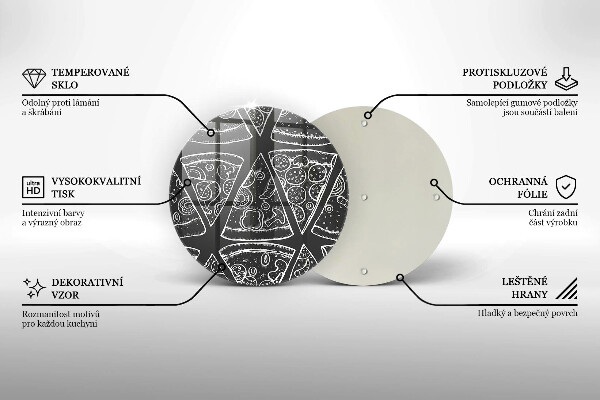 Tagliere in vetro Illustrazione della pizza