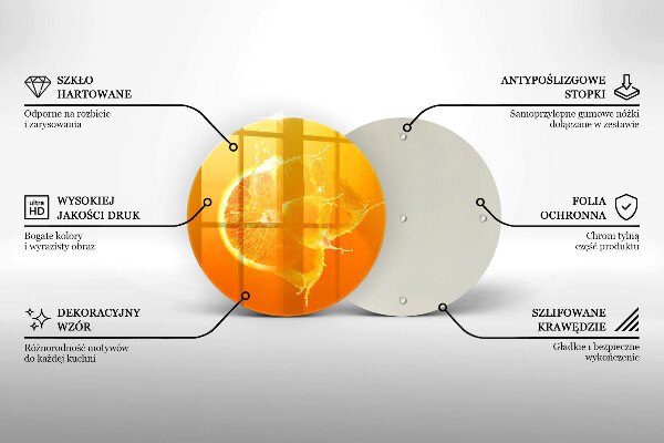 Tagliere in vetro Succoso frutto arancione