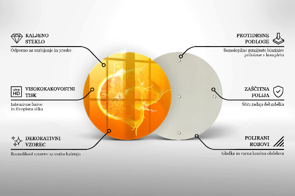 Tagliere in vetro Succoso frutto arancione