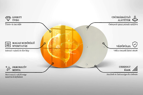 Tagliere in vetro Succoso frutto arancione