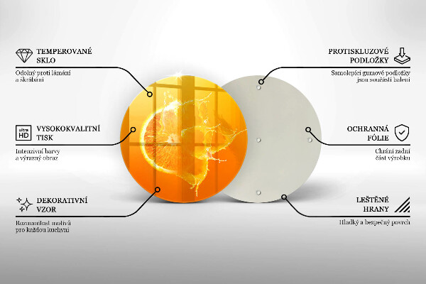 Tagliere in vetro Succoso frutto arancione