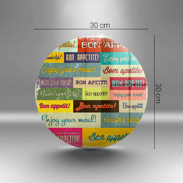 Tagliere in vetro Sottotitoli Buon appetito lingue