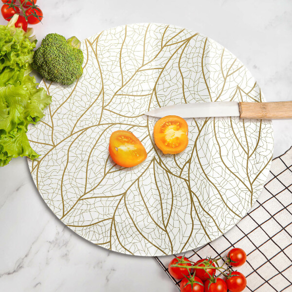 Tagliere in vetro Modello di foglie line-art