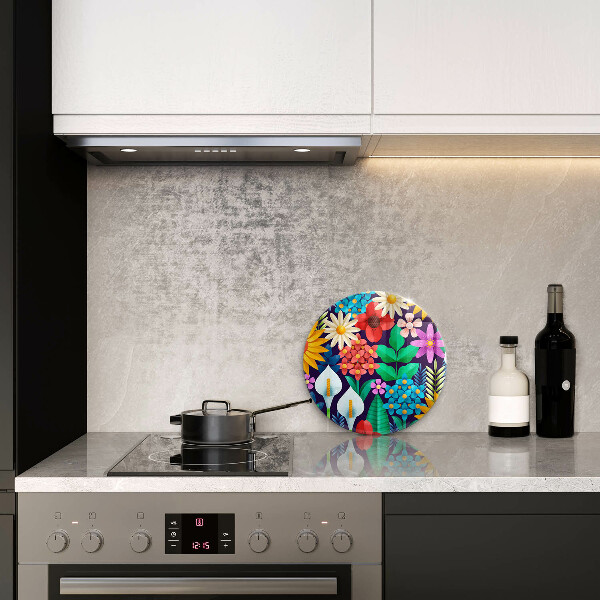 Tagliere in vetro Illustrazione del prato dei fiori