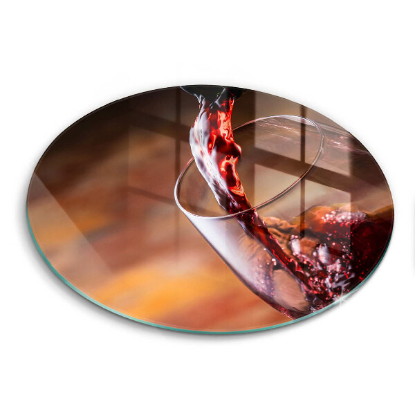 Tagliere in vetro Vino rosso e un bicchiere