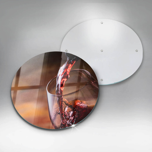 Tagliere in vetro Vino rosso e un bicchiere