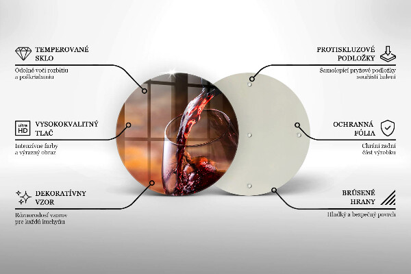 Tagliere in vetro Vino rosso e un bicchiere