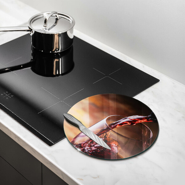 Tagliere in vetro Vino rosso e un bicchiere