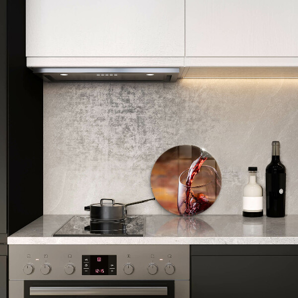 Tagliere in vetro Vino rosso e un bicchiere