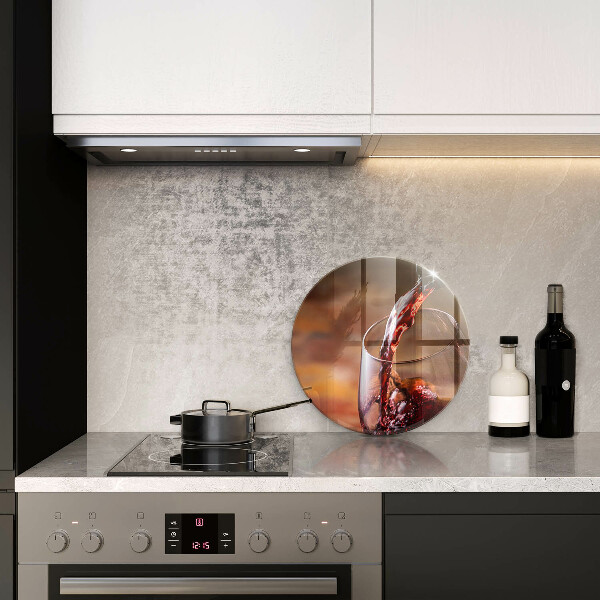 Tagliere in vetro Vino rosso e un bicchiere