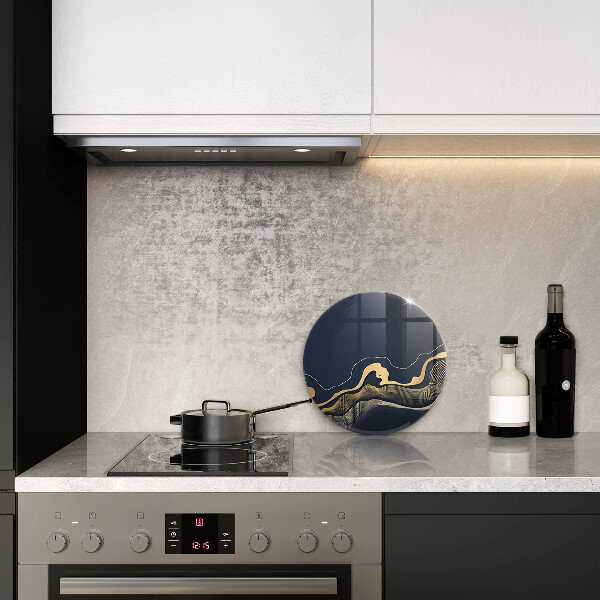 Tagliere in vetro Linee dorate astratte