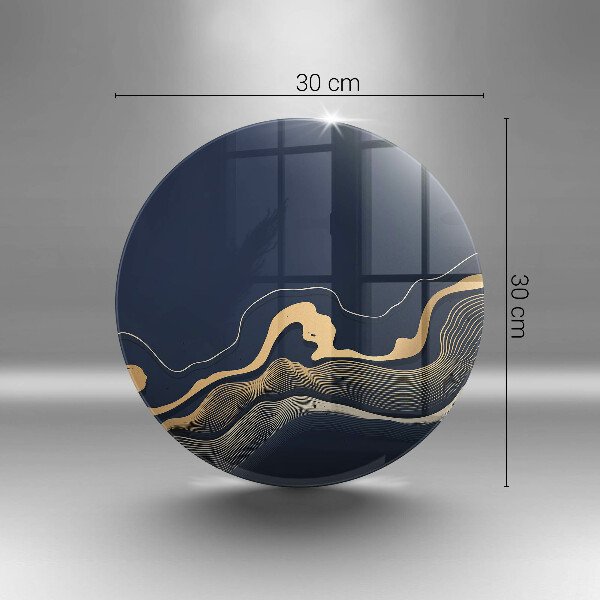Tagliere in vetro Linee dorate astratte