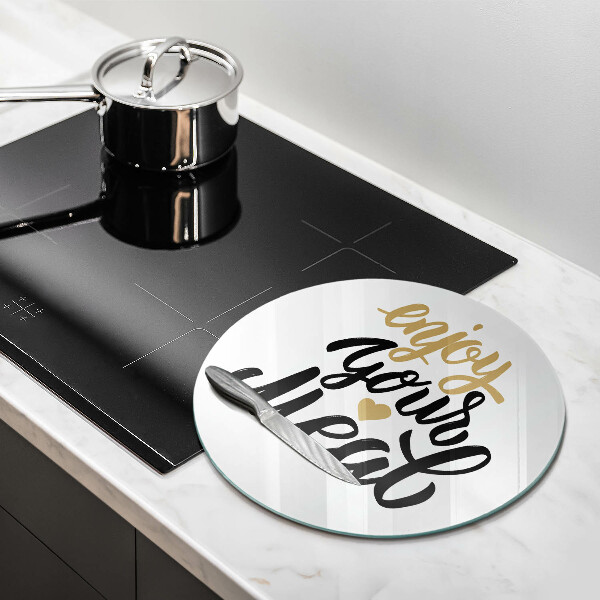 Tagliere in vetro Iscrizione Enjoy your meal
