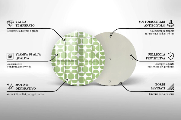 Tagliere in vetro Modello di forme boho