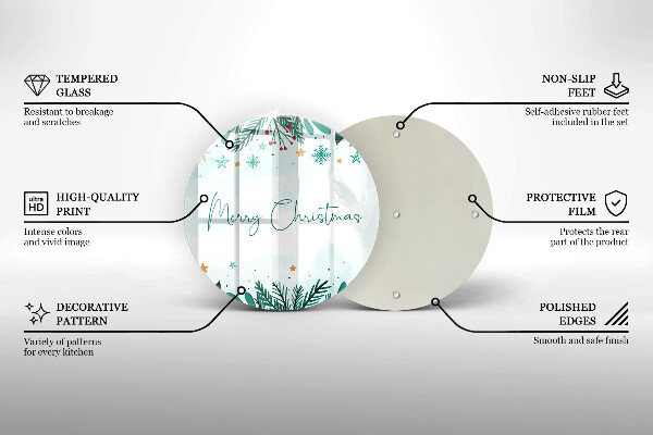 Tagliere in vetro Merry Christmas