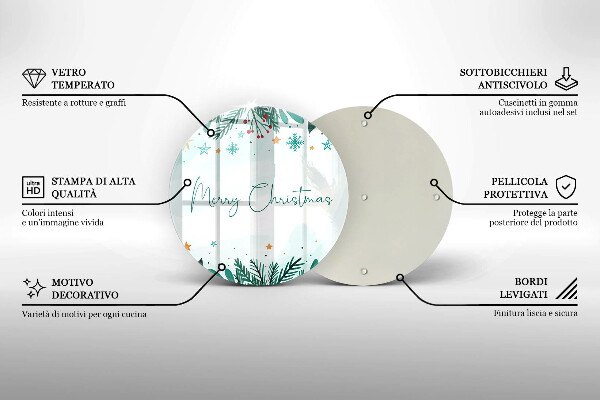 Tagliere in vetro Merry Christmas
