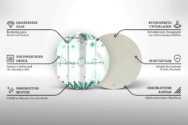 Tagliere in vetro Merry Christmas