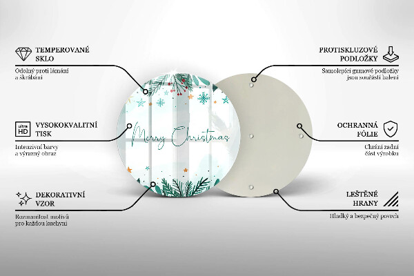 Tagliere in vetro Merry Christmas