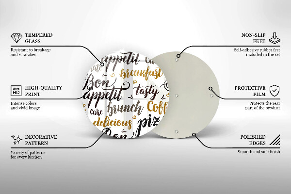 Tagliere in vetro Sottotitoli Bon appetit