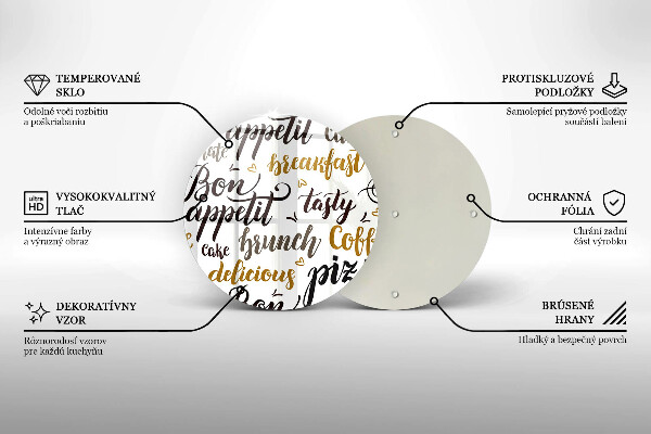 Tagliere in vetro Sottotitoli Bon appetit