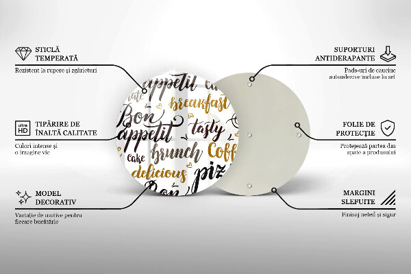 Tagliere in vetro Sottotitoli Bon appetit