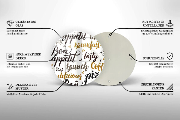 Tagliere in vetro Sottotitoli Bon appetit