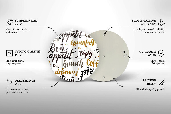 Tagliere in vetro Sottotitoli Bon appetit