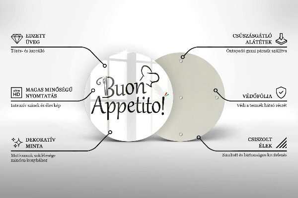 Tagliere in vetro Buon Appetito!