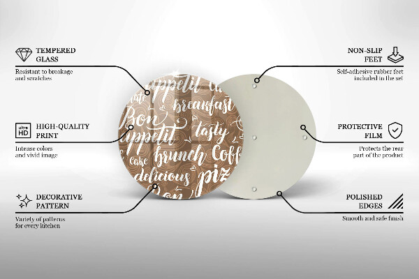 Tagliere in vetro Sottotitoli Bon appetit