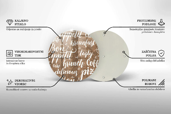 Tagliere in vetro Sottotitoli Bon appetit