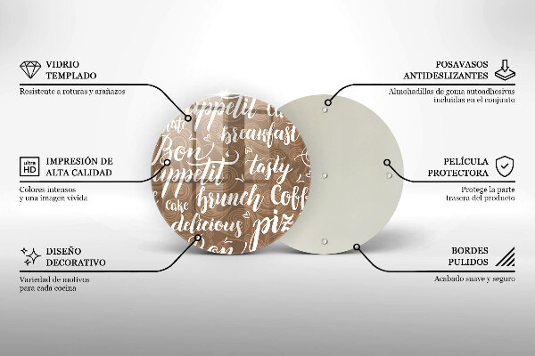 Tagliere in vetro Sottotitoli Bon appetit